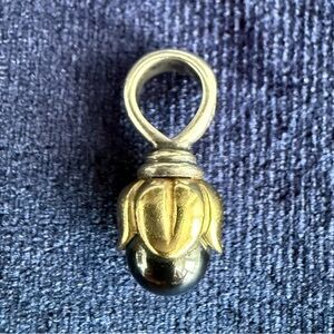 LAGOS 18k Gold and 925 Silver Hematite Tulip Pendant